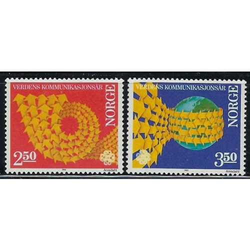 Norway 825-26 MNH 1983 World Communications Year (mm1192)