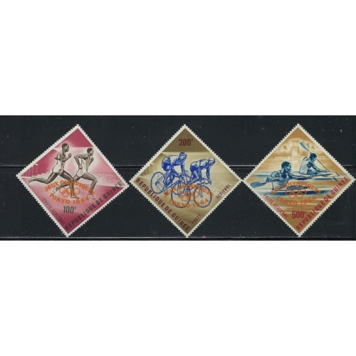 Guinea C58-60 MNH 1964 Olympics; orange overprint (an6320)