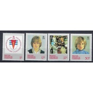 British Antarctic Territory 92-95 MNH 1982 Princess Diana (ak2044)