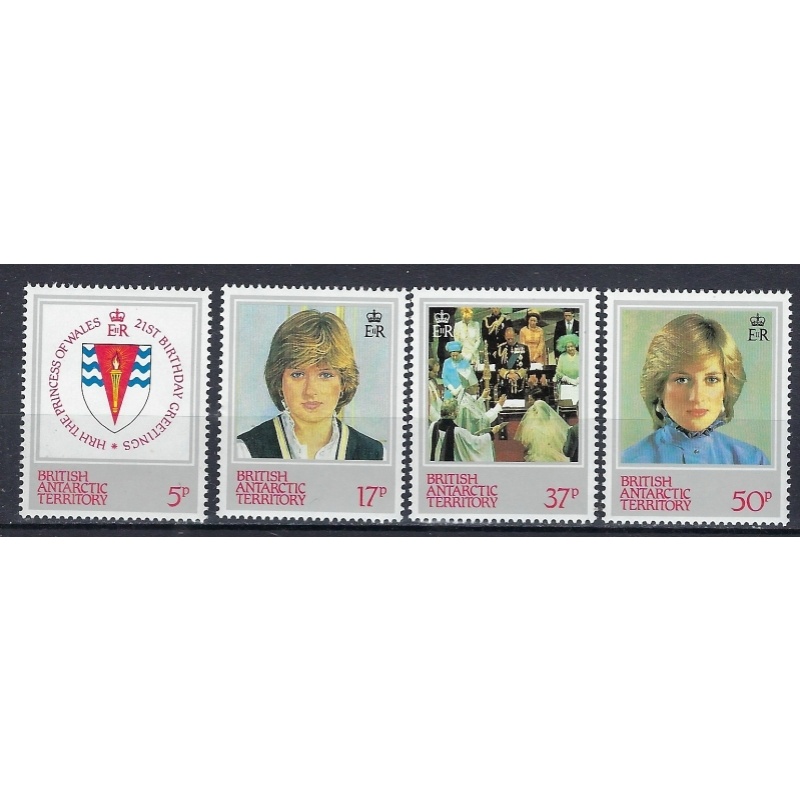 British Antarctic Territory 92-95 MNH 1982 Princess Diana (ak2044)