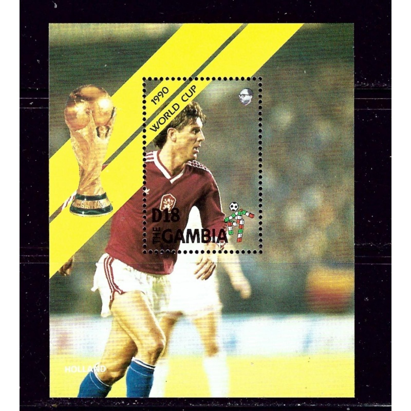 Gambia 1022 MNH 1990 World Cup Soccer S/S