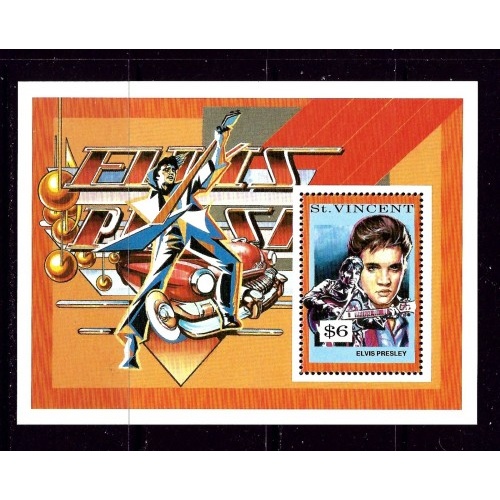 St Vincent 1643 NH 1992 Elvis Presley Souvenir Sheet