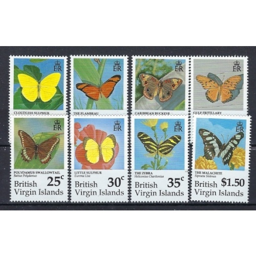 British Virgin Is 711-18 MNH 1991 Butterflies (an9550)