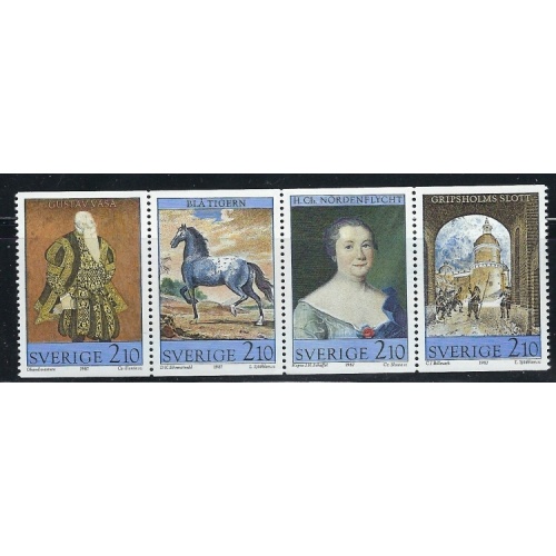 Sweden 1646-49 MNH 1987 strip of 4; been folded (an8850)