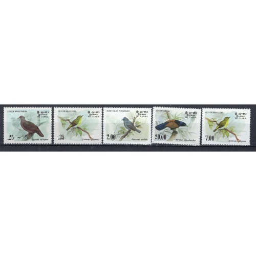 Sri Lanka 691-94; 877 MNH 1983-88 Birds (ak2100)