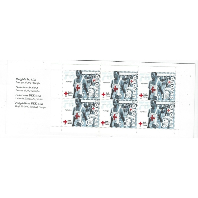 Faroe Is 394 Bklt 2001 Red Cross (an6229)