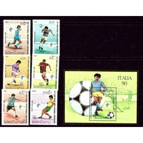 Laos 998-1004 MNH 1990 World Cup Soccer (ap3420a)
