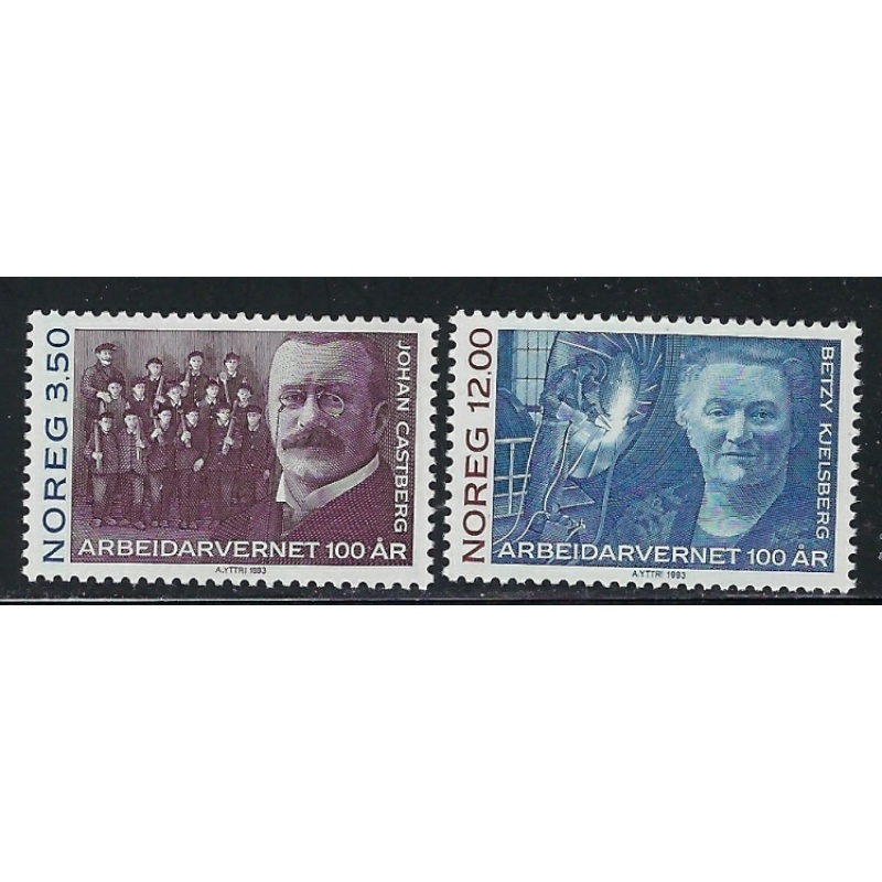 Norway 1044-45 MNH 1993 Workers Organization (an6996)