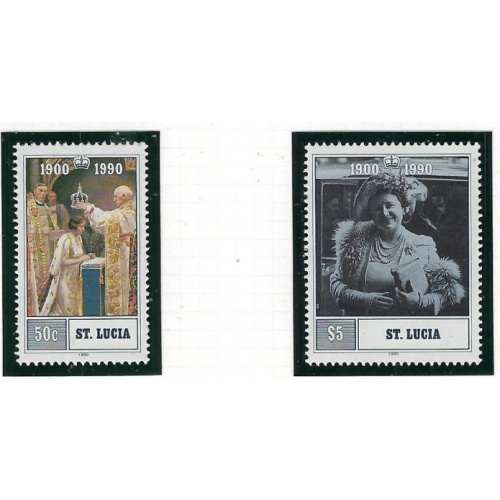 St Lucia 969-70 MNH 1990 Queen Mother Birthday (fe6897)