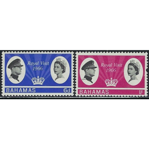 Bahamas 228-29 MH 1966 set; short perf (an5468)