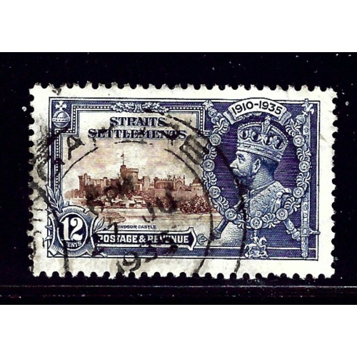 Straits Settlements 215 Used 1935 KGV Silver Jubilee (ap1051)