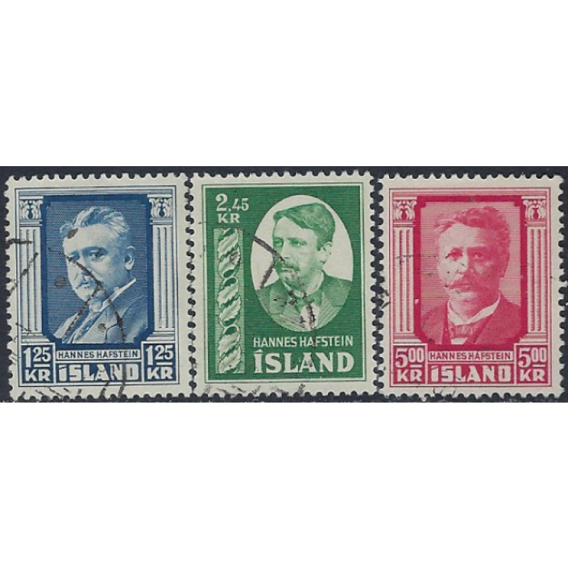 Iceland 284-86 Used 1954 set (ak6657)