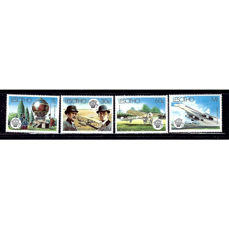 Lesotho 403-06 MNH 1983 Manned Flight Bicentennial (ap2098)