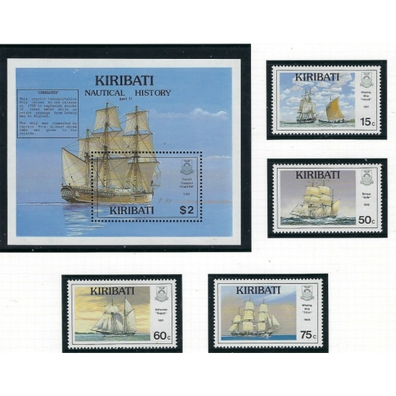 Kiribati 557-61 MMH 1990 Ships (ak4054)