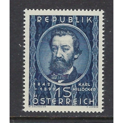 Austria 562 MNH 1949 Karl Millocker (ap7827)