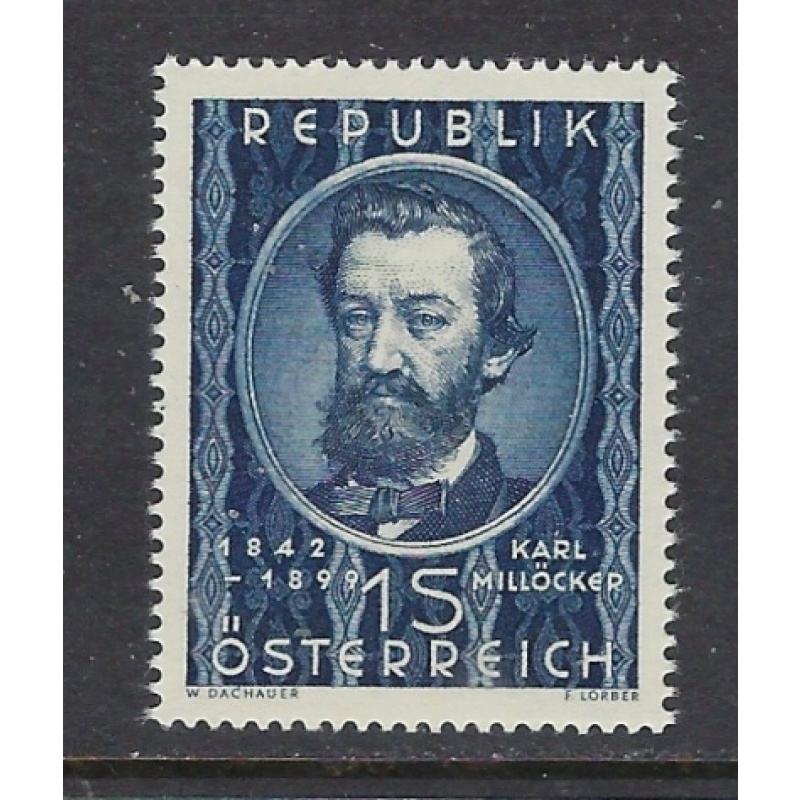 Austria 562 MNH 1949 Karl Millocker (ap7827)