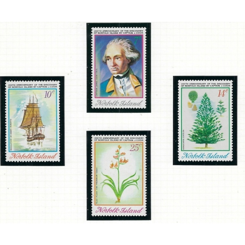 Norfolk Is 175-78 MNH 1974 Bicentenary of discovery of Norfolk Is (fe2974)