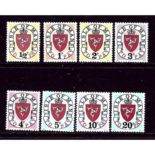 Isle of Man J1-8 MNH 1973 complete set    (ap5541)