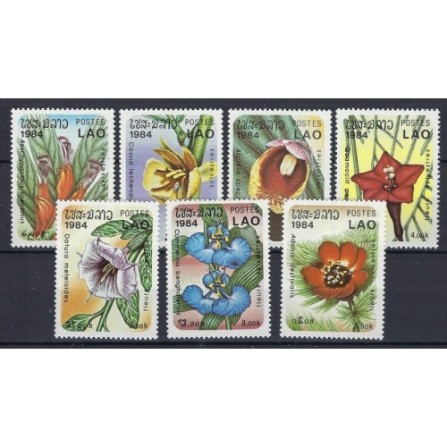 Laos 554-60 MNH 1984 Flowers (an8654)