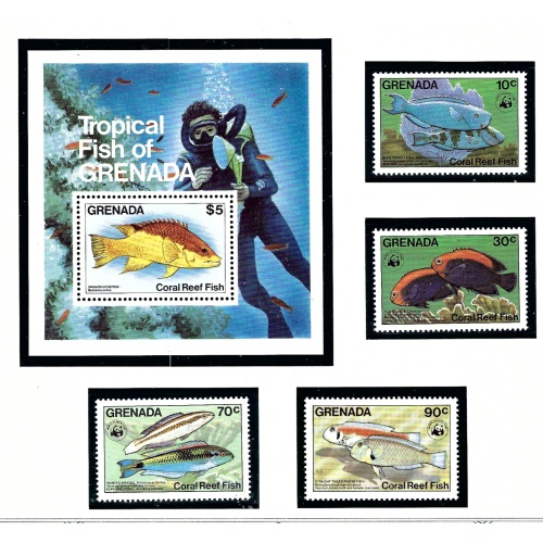 Grenada 1211-15 MNH 1984 Fish     (KA)