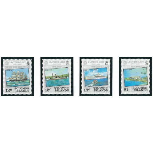 Solomon Is 521-24 MNH 1984 Lloyds List (ap7796)