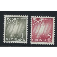 Greenland 48-49 MH 1963 issues; pencil notation on back of #48 (an9703)