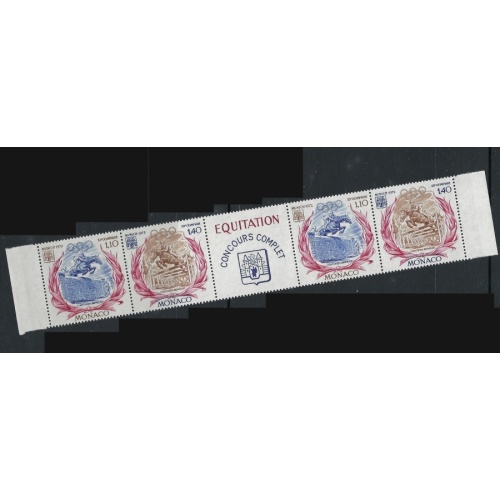 Monaco 838-39 MNH 1972 strip of 2 each with label; been folded (ak4949)