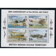 British Indian Ocean Terr 202 MNH 1998 Royal Air Force 80th Anniversary (ak6400)