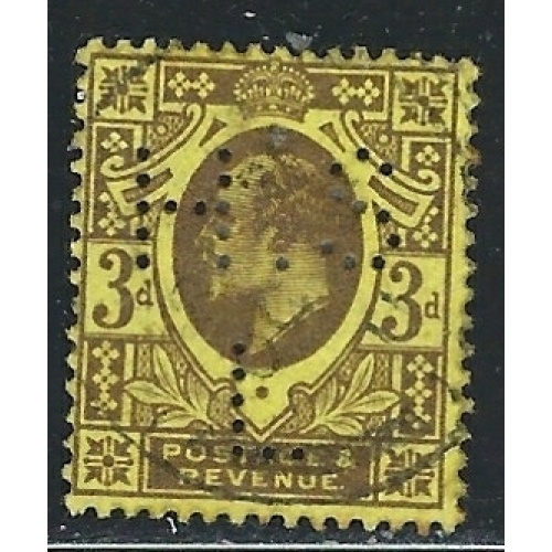 Great Britain 149 Used 1911 Perfin Issue (fe5049)