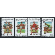 Gambia 639-42 MNH 1986 World Cup Soccer overprints (fe1601)