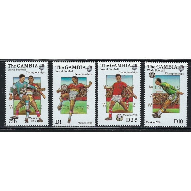 Gambia 639-42 MNH 1986 World Cup Soccer overprints (fe1601)