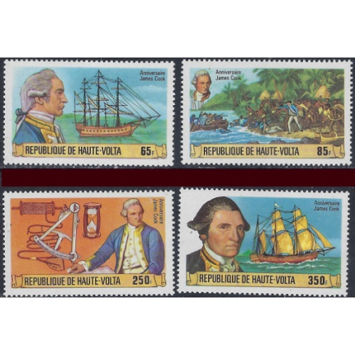 Burkina Faso 474-77 MNH 1978 Capt Cook (ak6256)