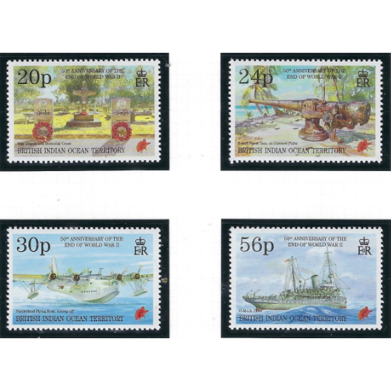 British Indian Ocean Terr 163-66 MNH 1995 End of WWII Anniv (ak6367)