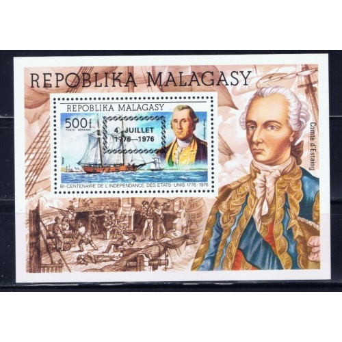 Malagasy C167 NH 1976 U.S. Bicentennial with addl overprint.