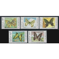 Laos 1048A-48E MNH 1991 Butterflies (ak5076)