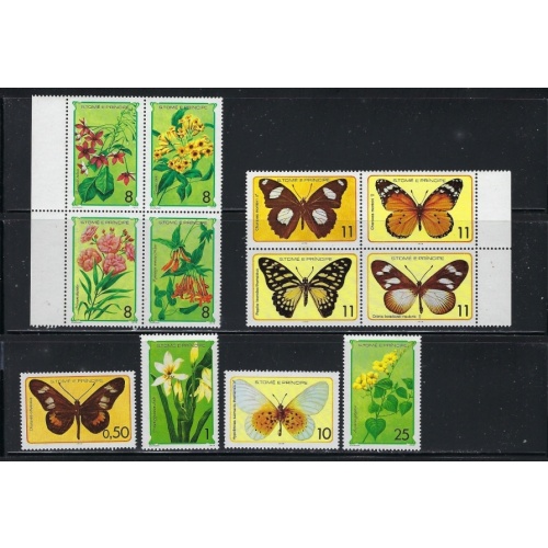 St Thomas and Prince 501-06 MNH 1979 Butterflies and Flowers (fe1943)