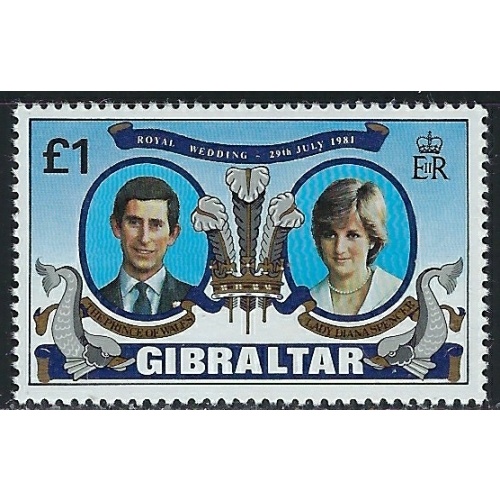 Gibraltar 406 MNH 1981 Prince Charles Wedding (an5443)