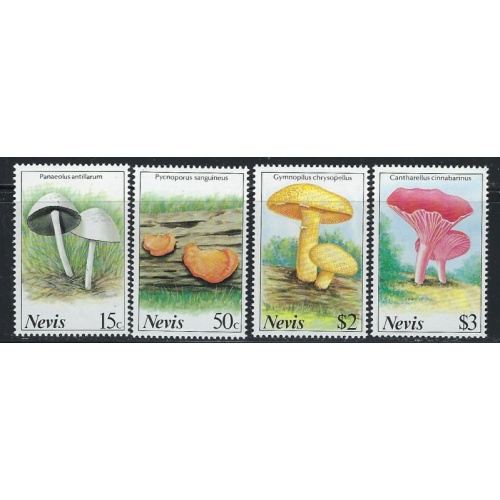 Nevis 552-55 MNH 1987 Mushrooms (fe4124)