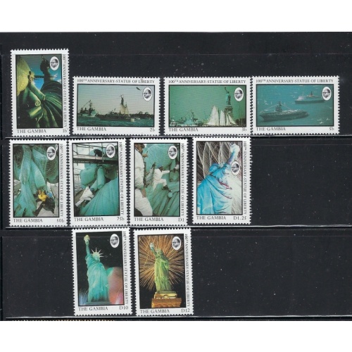 Gambia 677-86 MNH 1987 Statue of Liberty (fe7881)