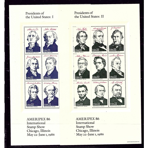 U.S. 2216-19 MNH 1986 U.S Presidents four sheets