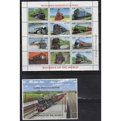 Sierra Leone 1850-53Q MNH 1995 Locomotives 4 sheets of 12; 5 S/S
