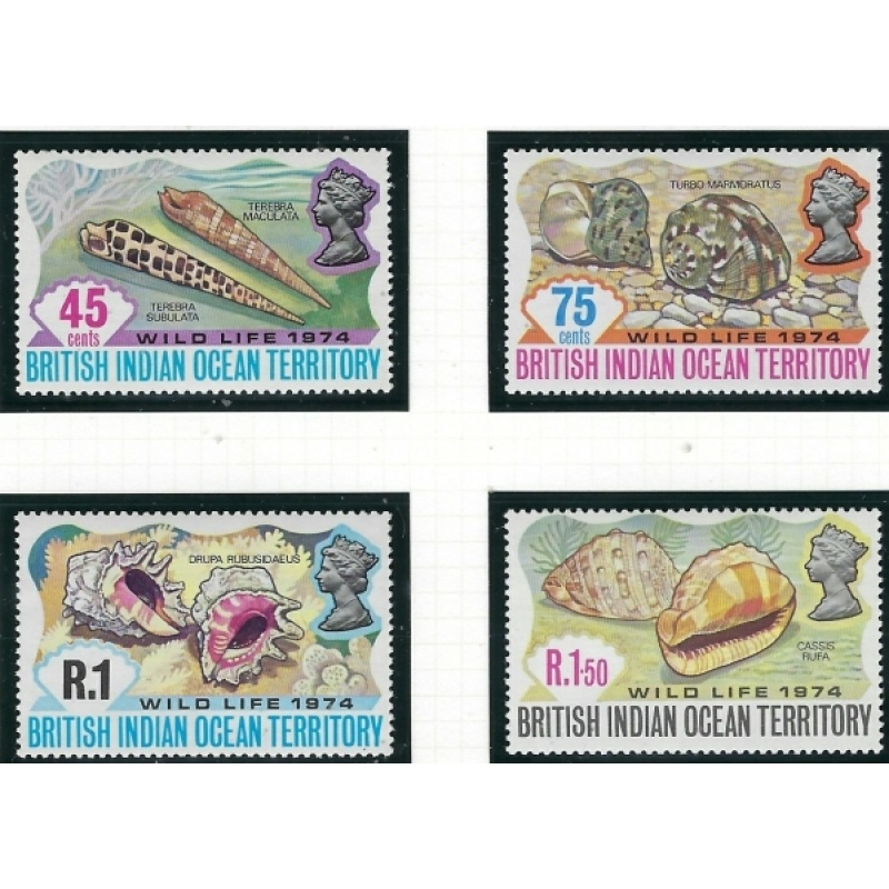 British Indian Ocean Terr 59-62 MNH 1974 Seashells (fe3857)
