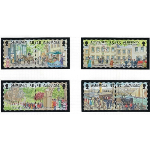 Guernsey Alderney 119-26 MNH 1998 Garrison Island in pairs (an4534)