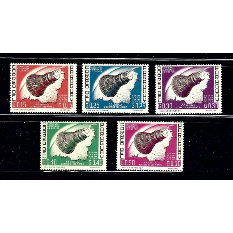 Paraguay 775-79 MH 1963 partial set; space capsule