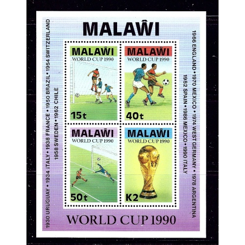 Malawi 569a MNH 1990 World Cup Soccer S/S  #2