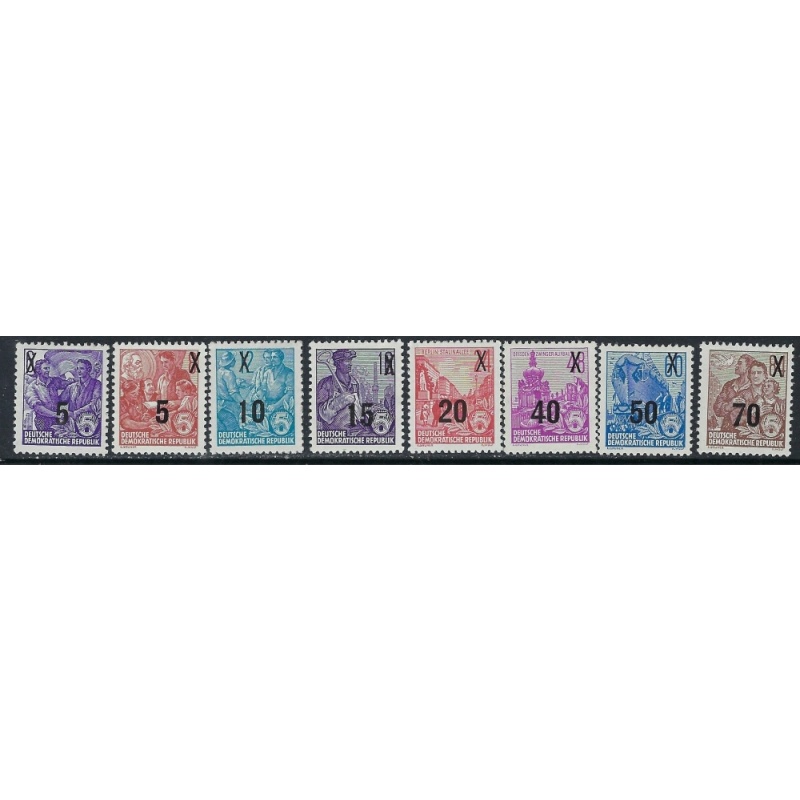 Germany DDR 216-23 MH 1954 surcharged set (ak4368)