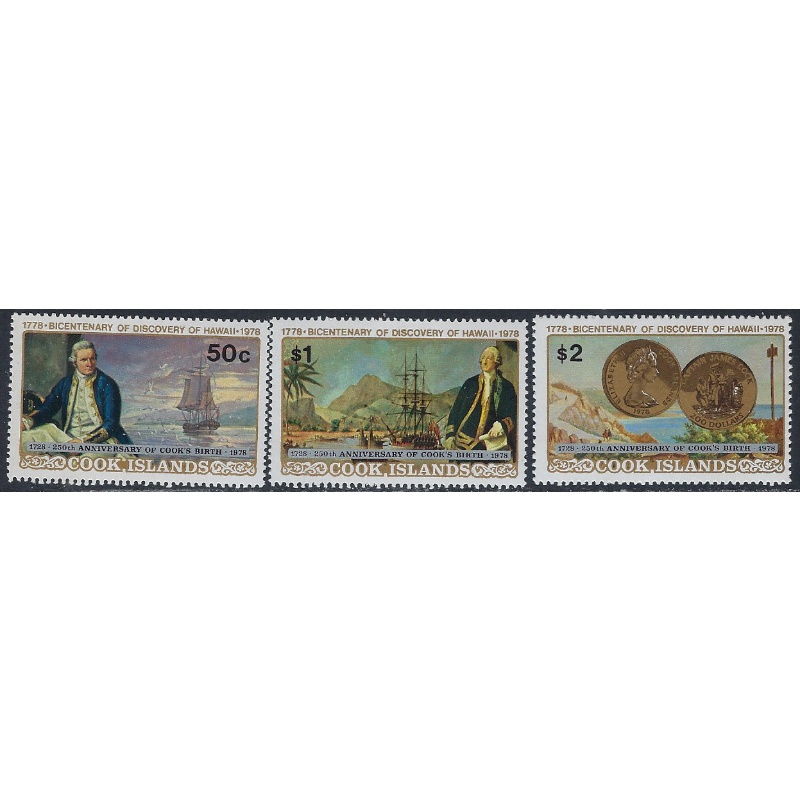 Cook Is 480-82 MNH 1978 Capt Cook (ak6619)