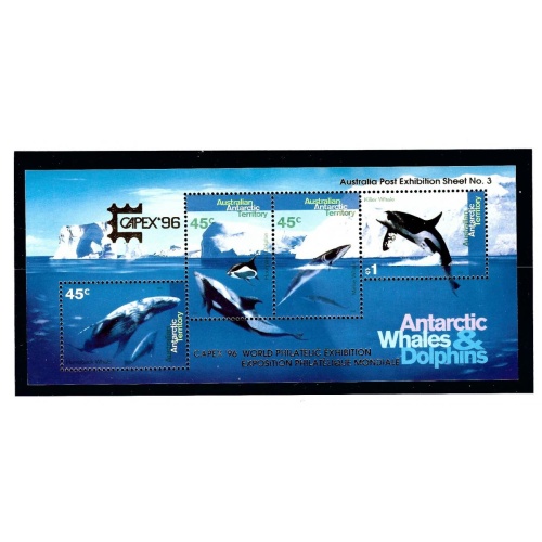 Australian Antarctic Terr L97c MNH 1995 S/S with CAPEX O/P