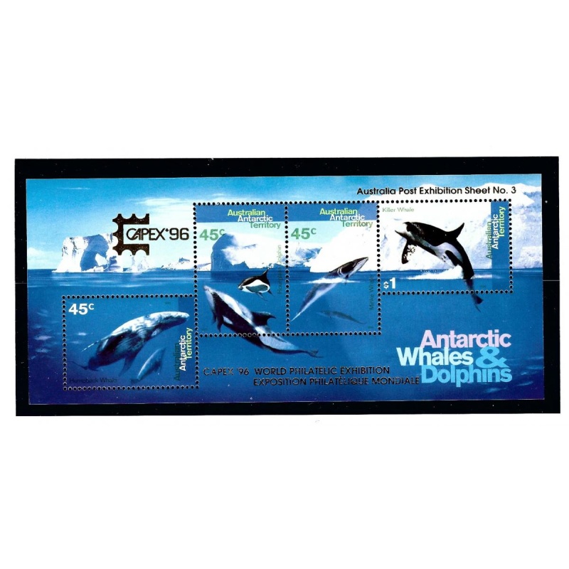 Australian Antarctic Terr L97c MNH 1995 S/S with CAPEX O/P