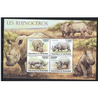 Burundi 836 MNH 2011 Rhinos sheet of 4 (an1616)